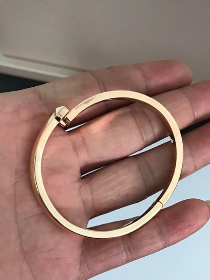 [⭐Veyra Jewels]T1 WIDE DIAMOND HINGED BANGLE PINK GOLD