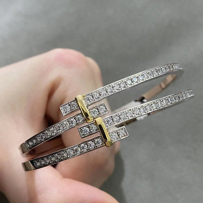 [⭐Veyra Jewels]EDGE DIAMOND GOLD SILVER BRACELET