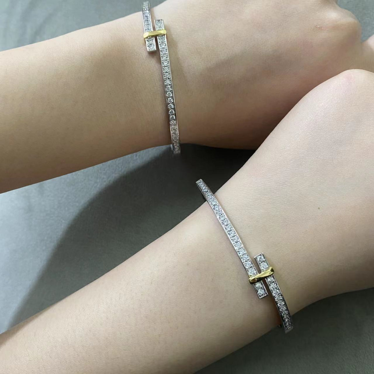 [⭐Veyra Jewels]EDGE DIAMOND GOLD SILVER BRACELET