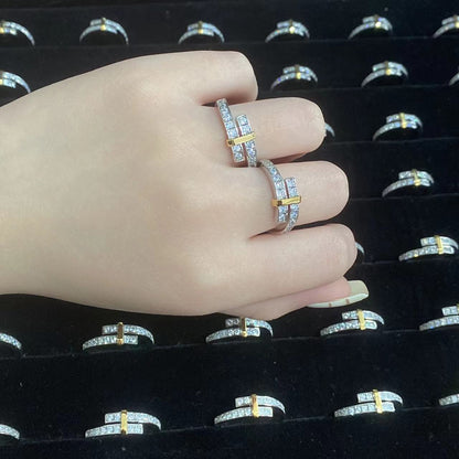 [⭐Veyra Jewels]EDGE GOLD SILVER DIAMOND RING