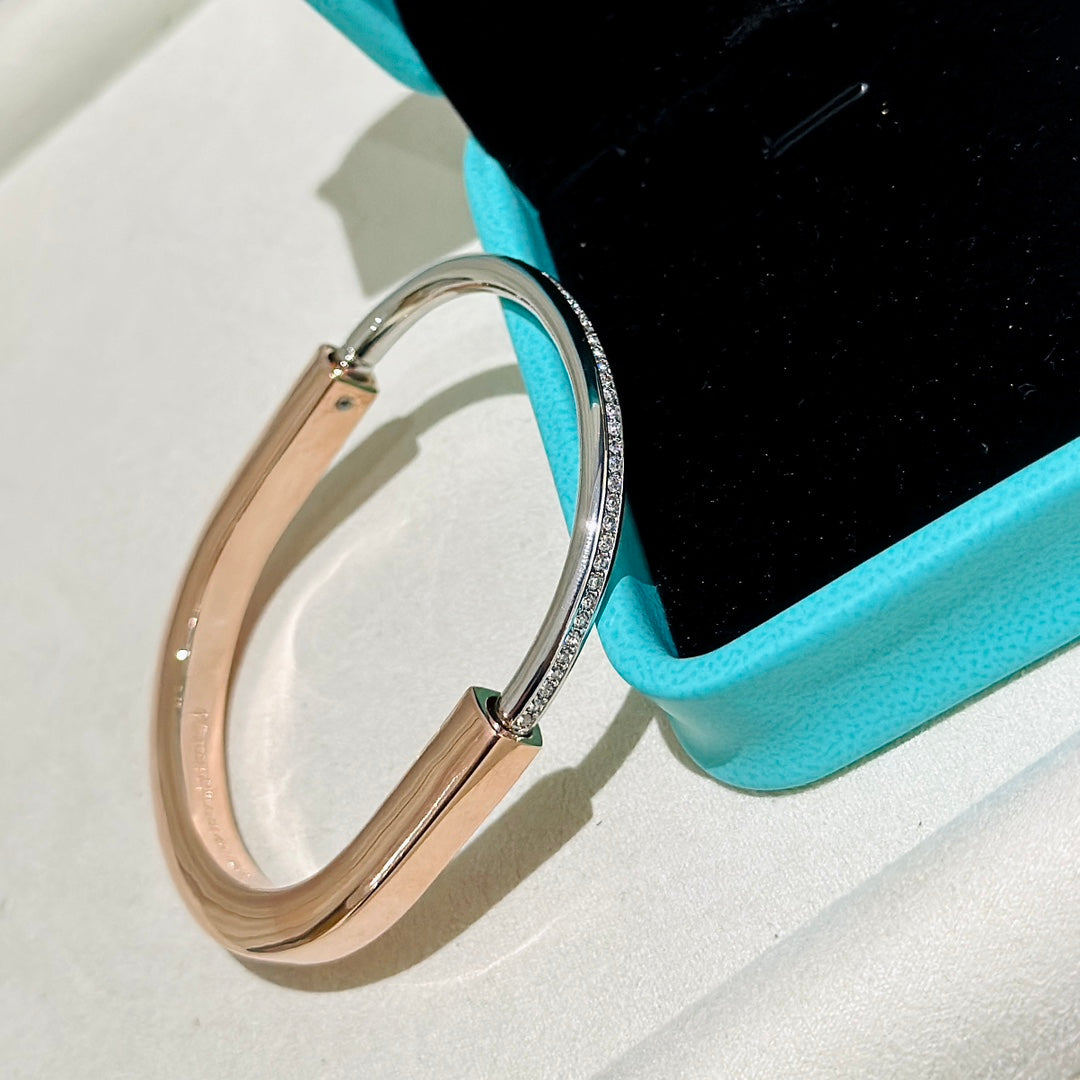 [⭐Veyra Jewels]LOCK PINK GOLD SILVER DIAMOND BRACELET