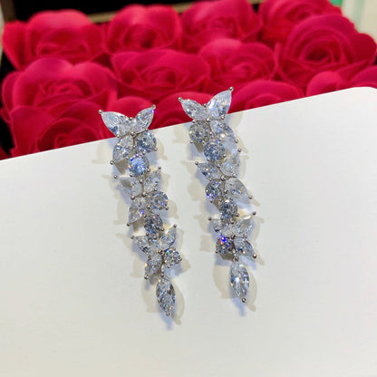 [⭐Veyra Jewels]VICTORIA SILVER DIAMOND DROP EARRINGS