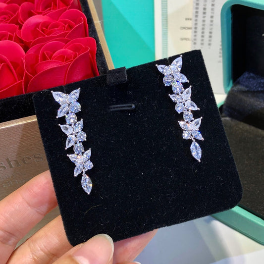 [⭐Veyra Jewels]VICTORIA SILVER DIAMOND DROP EARRINGS
