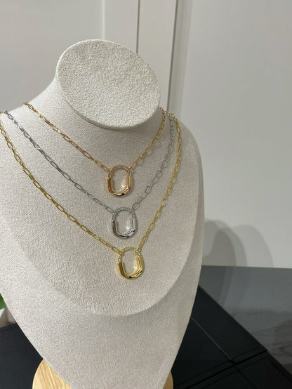 [⭐Veyra Jewels]LOCK MEDIUM PENDANT DIAMOND NECKLACE