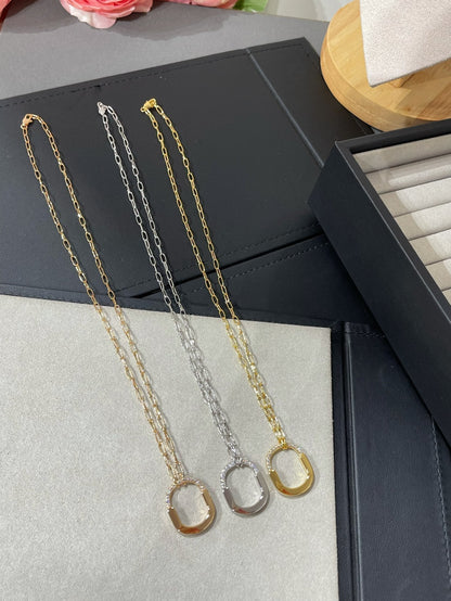 [⭐Veyra Jewels]LOCK MEDIUM PENDANT DIAMOND NECKLACE