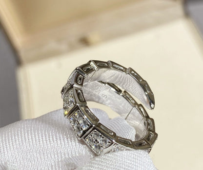 [⭐Veyra]SERPENTI RING SILVER DIAMOND PAVED