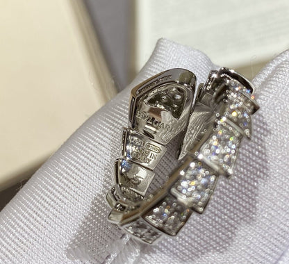 [⭐Veyra]SERPENTI LARGE RING SILVER DIAMOND PAVED