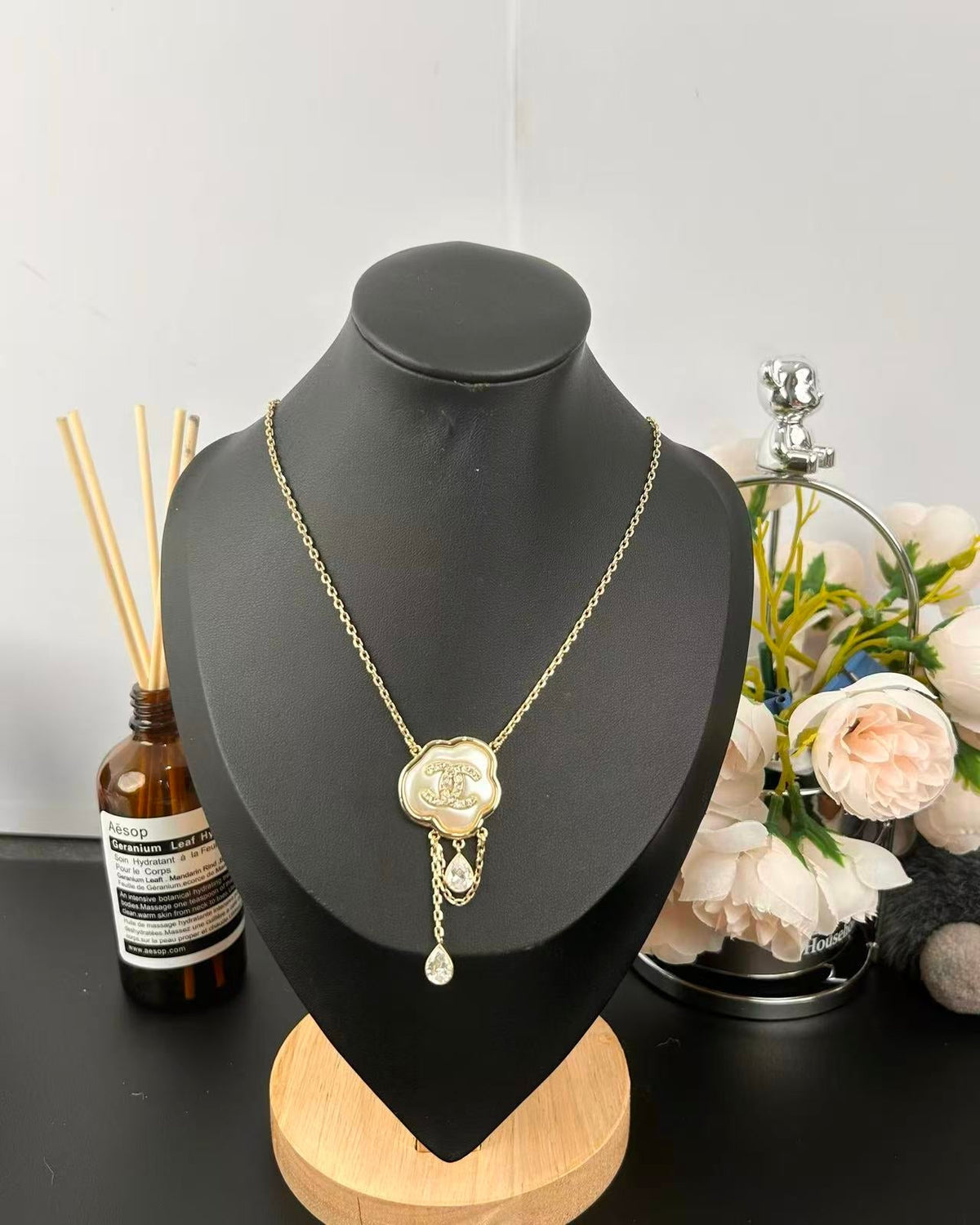 [⭐Veyra]Cloud Pearl Mother-of-Pearl Diamond Chain Pendant Necklace