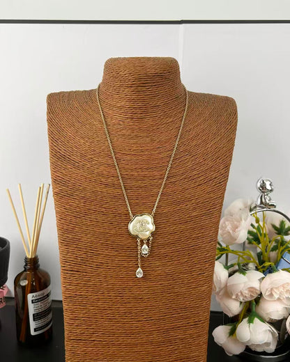 [⭐Veyra]Cloud Pearl Mother-of-Pearl Diamond Chain Pendant Necklace