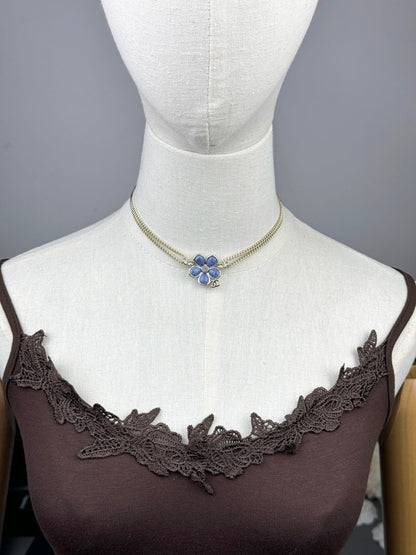 [⭐Veyra]New Blue Floral Double-Layer Necklace