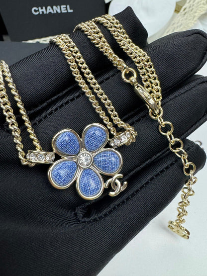 [⭐Veyra]New Blue Floral Double-Layer Necklace