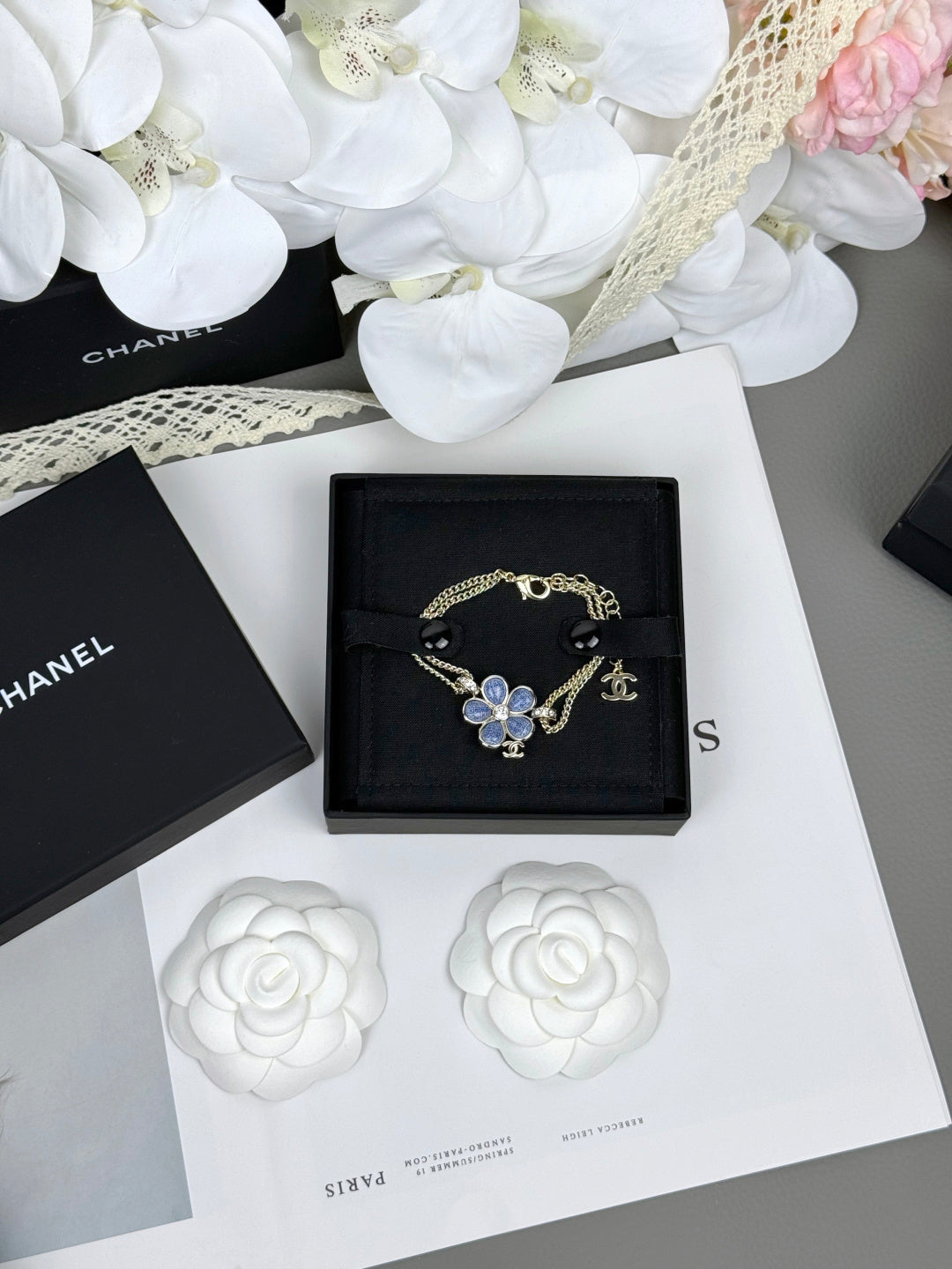 [⭐Veyra]VOLTE New Blue Floral Double-Layer Bracelet