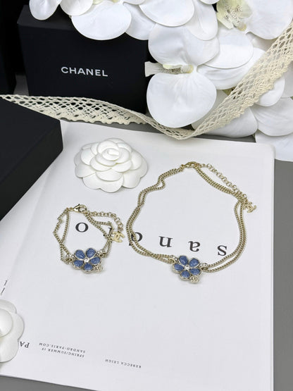 [⭐Veyra]VOLTE New Blue Floral Double-Layer Bracelet