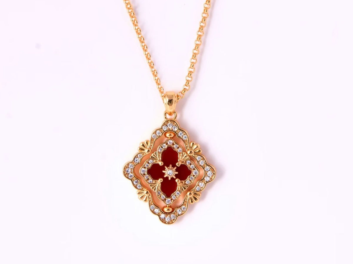 [⭐Veyra] B.C.L ENAMEL ROTATING SINGLE-DIAMOND NECKLACE（Various colors）