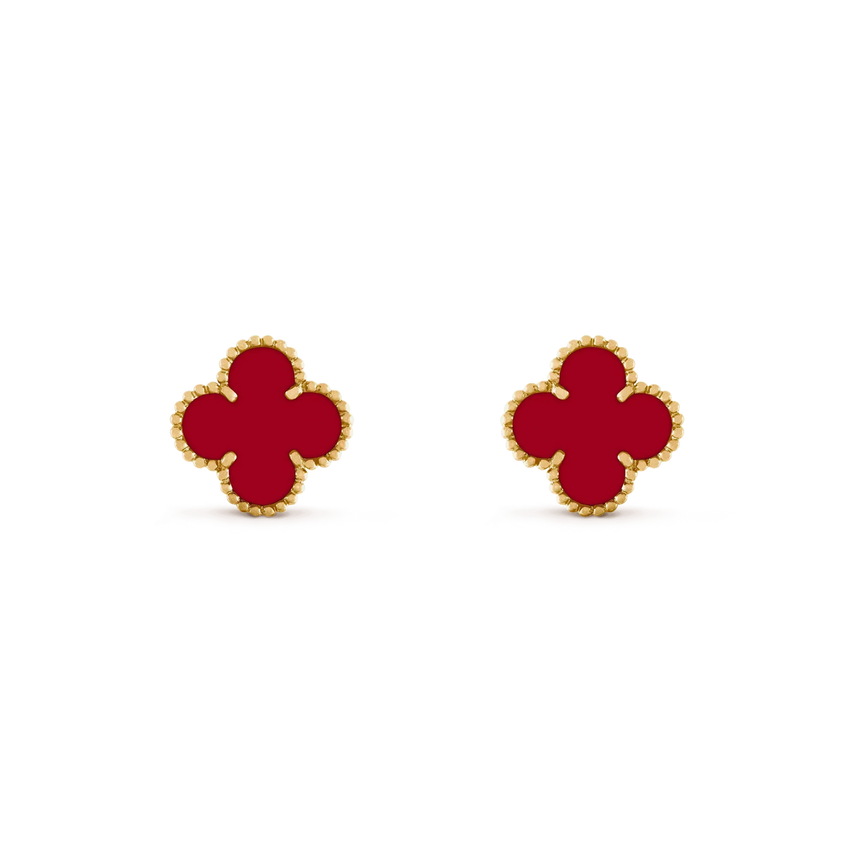 [⭐Veyra]CLOVER MEDIUM 1 MOTIFS CARNELIAN  EARRINGS
