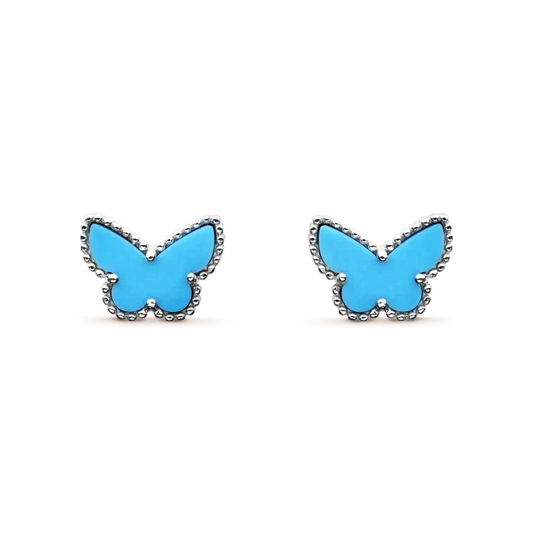 [⭐Veyra]BUTTERFLY TURQUOISE EARRINGS SILVER