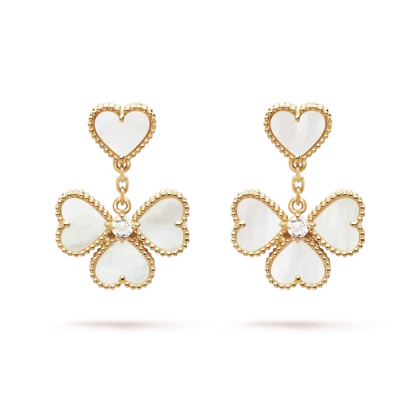 [⭐Veyra]CLOVER SWEET WHITE MOP EARRINGS