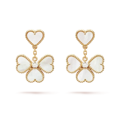 [⭐Veyra]CLOVER SWEET WHITE MOP EARRINGS