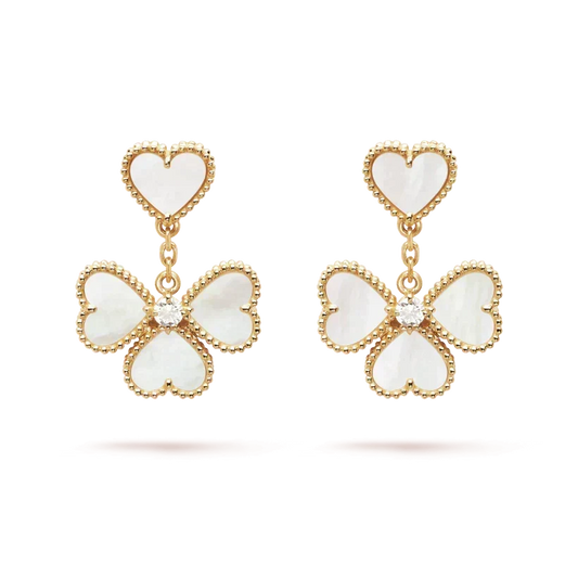 [⭐Veyra]CLOVER SWEET WHITE MOP EARRINGS