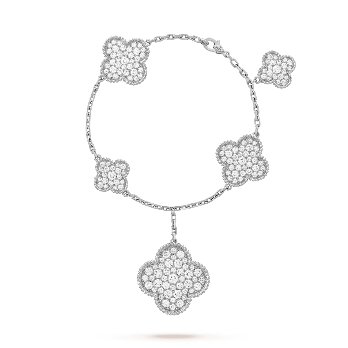[⭐Veyra]CLOVER 6 MOTIFS SILVER DIAMOND BRACELET