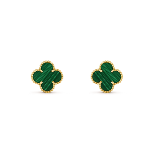 [⭐Veyra]CLOVER MEDIUM 1 MOTIFS MALACHITE  EARRINGS