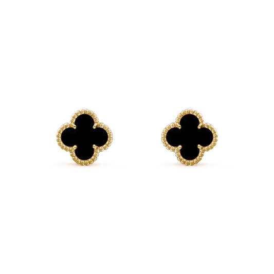[⭐Veyra]CLOVER MINI 9.5MM BLACK MOP EARRINGS