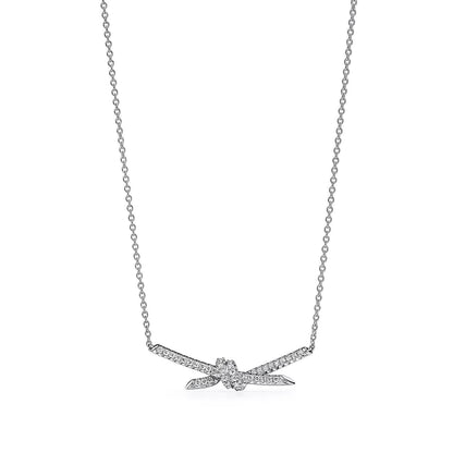 [⭐Veyra Jewels]KNOT PENDANT SILVER DIAMOND NECKLACE