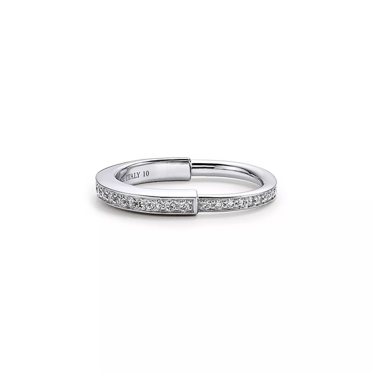 [⭐Veyra Jewels]LOCK RING SILVER DIAMOND PAVED
