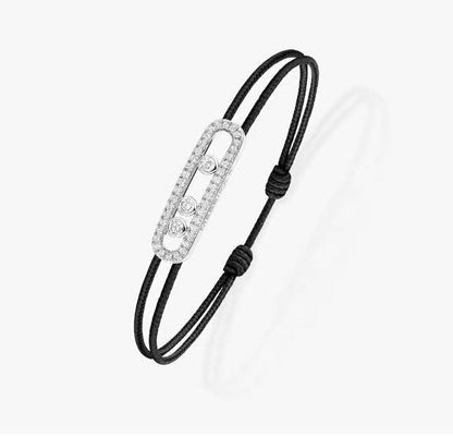 [⭐Veyra]Messika Care(s) pink cord pavé bracelet