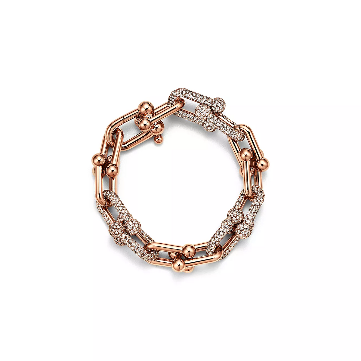 [⭐Veyra Jewels]HARDWEAR LARGE LINK PINK GOLD PAVED DIAMOND BRACELET