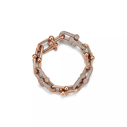 [⭐Veyra Jewels]HARDWEAR LARGE LINK PINK GOLD PAVED DIAMOND BRACELET