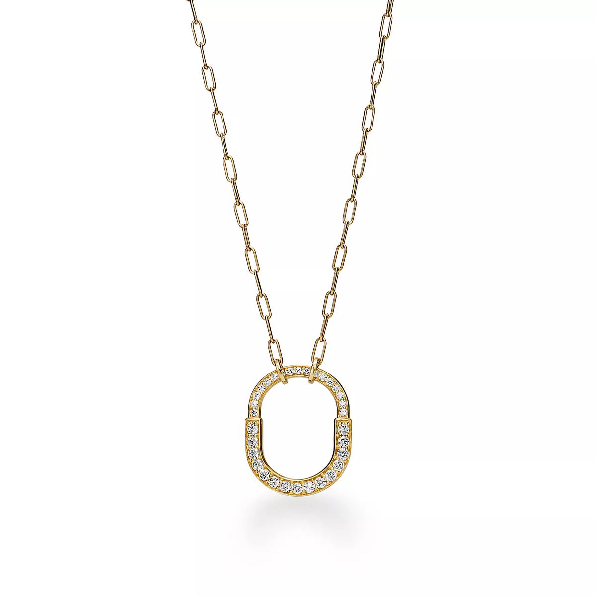 [⭐Veyra Jewels]LOCK NECKLACE MEDIUM PENDANT GOLD PAVED DIAMONDS