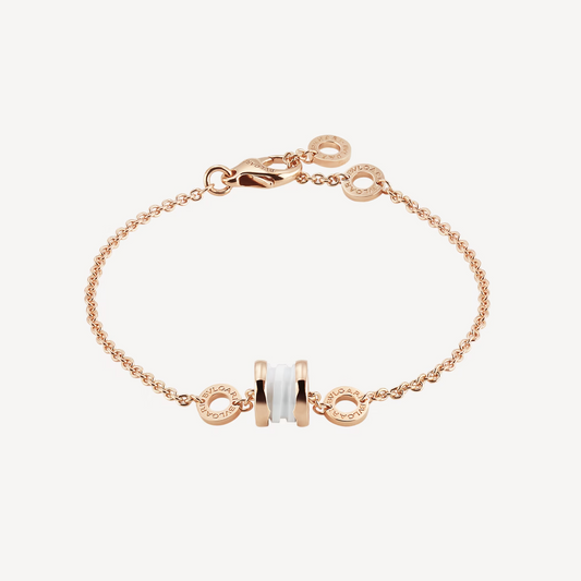 [⭐Veyra]ZERO 1 SOFT PINK GOLD AND WHITE CERAMIC BRACELET