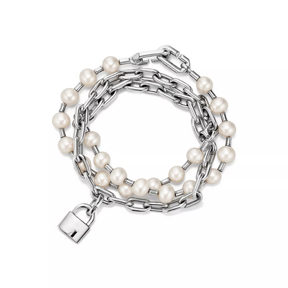 [⭐Veyra Jewels]PEARL LOCK SILVER BRACELET