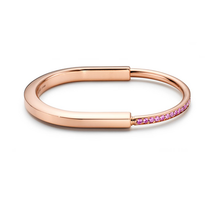 [⭐Veyra Jewels]LOCK BRACELET ROSE DIAMOND PINK GOLD