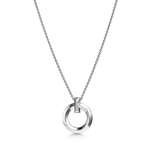 [⭐Veyra Jewels]T CIRCLE PENDENT SILVER NECKLACE