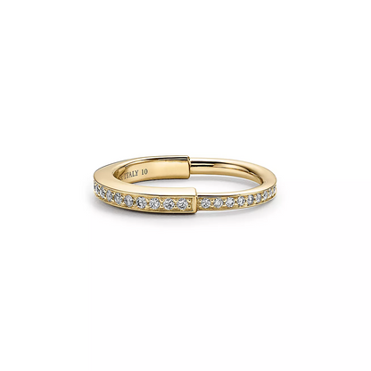 [⭐Veyra Jewels]LOCK RING GOLD DIAMOND PAVED