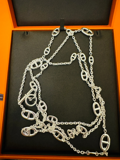 [⭐Veyra]Classic Silver Sweater Chain