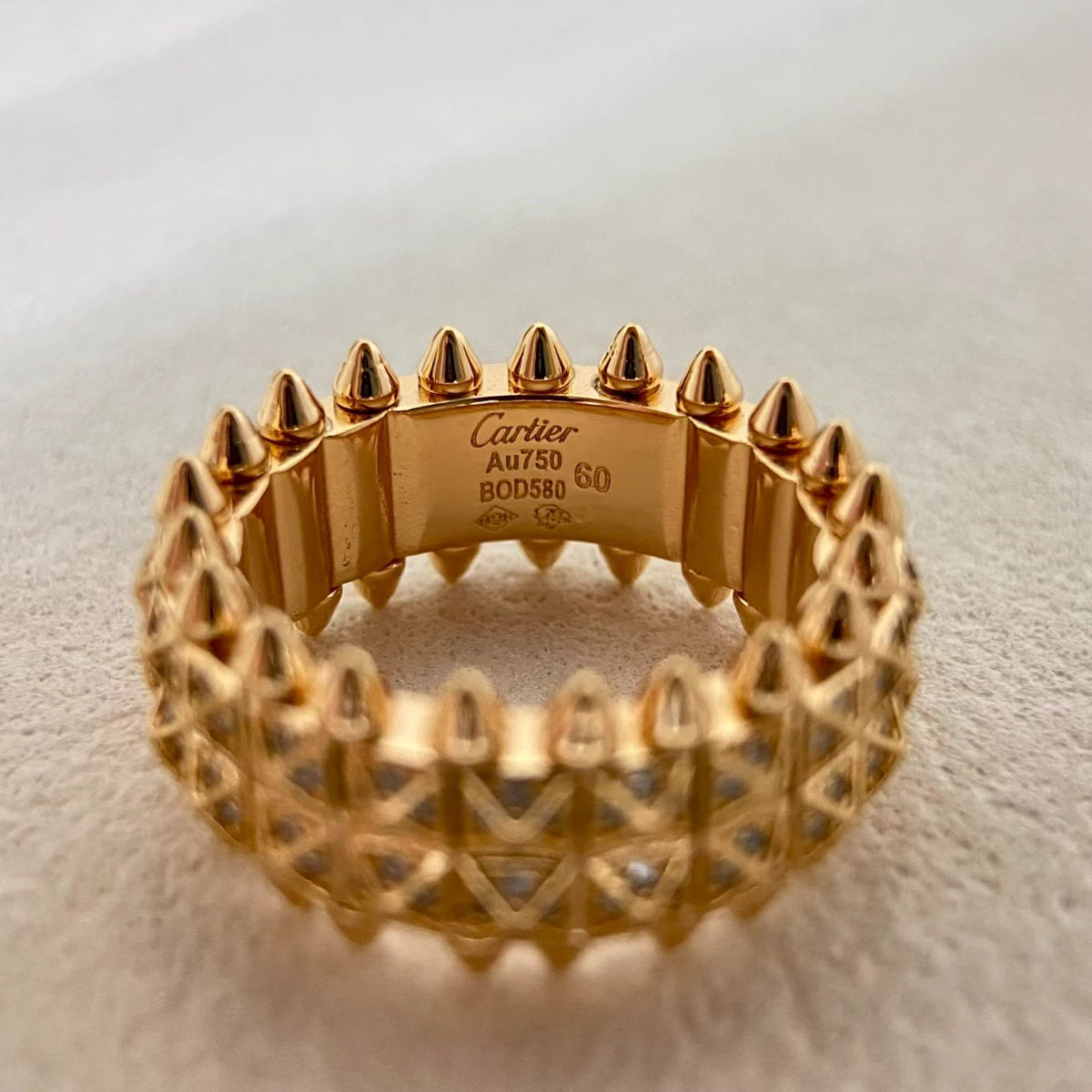 [⭐Veyra]CLASH DOUBLE-ROW RIVET RING WITH DIAMOND SETTING