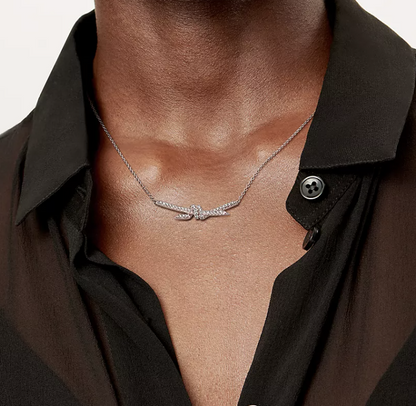[⭐Veyra Jewels]KNOT PENDANT SILVER DIAMOND NECKLACE