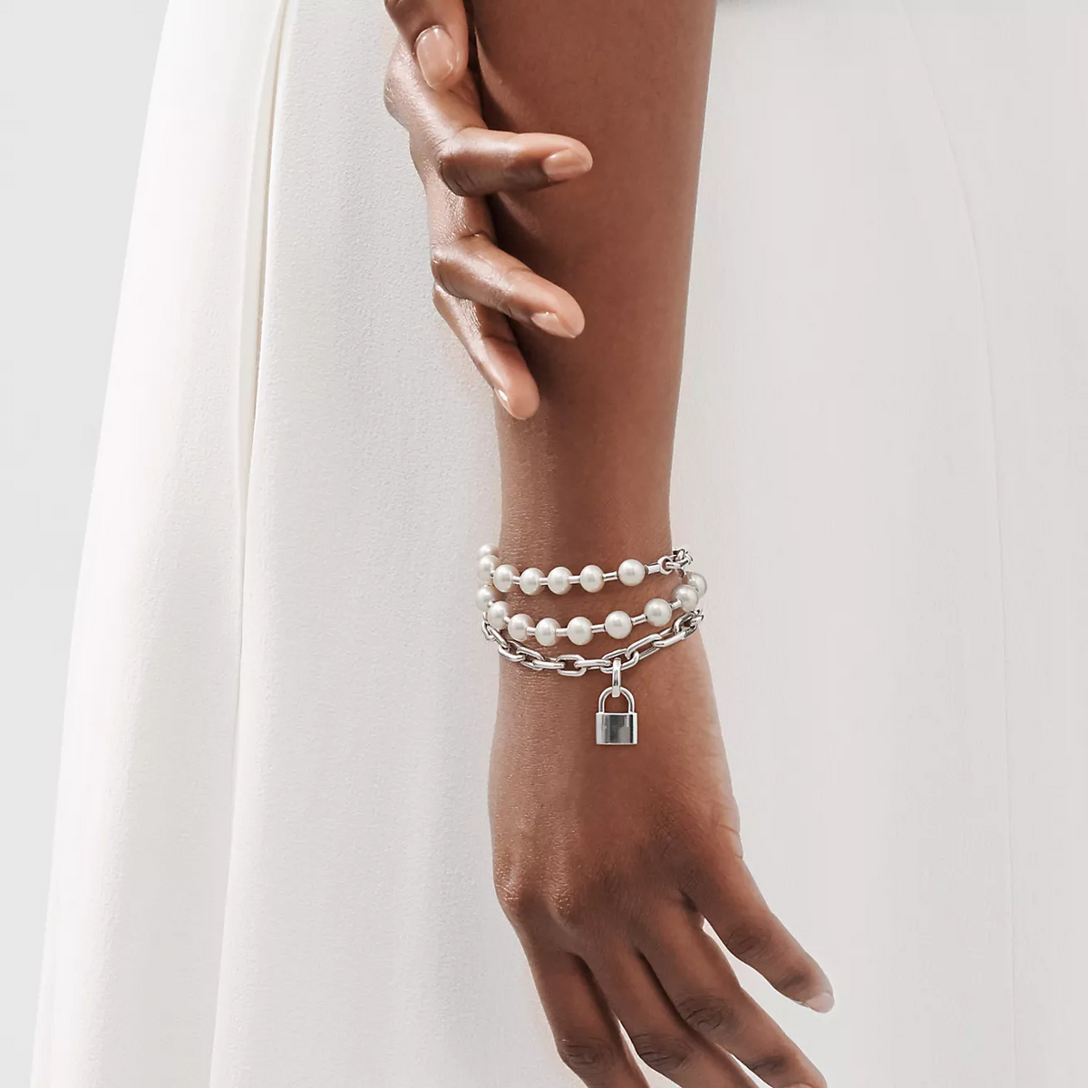 [⭐Veyra Jewels]PEARL LOCK SILVER BRACELET