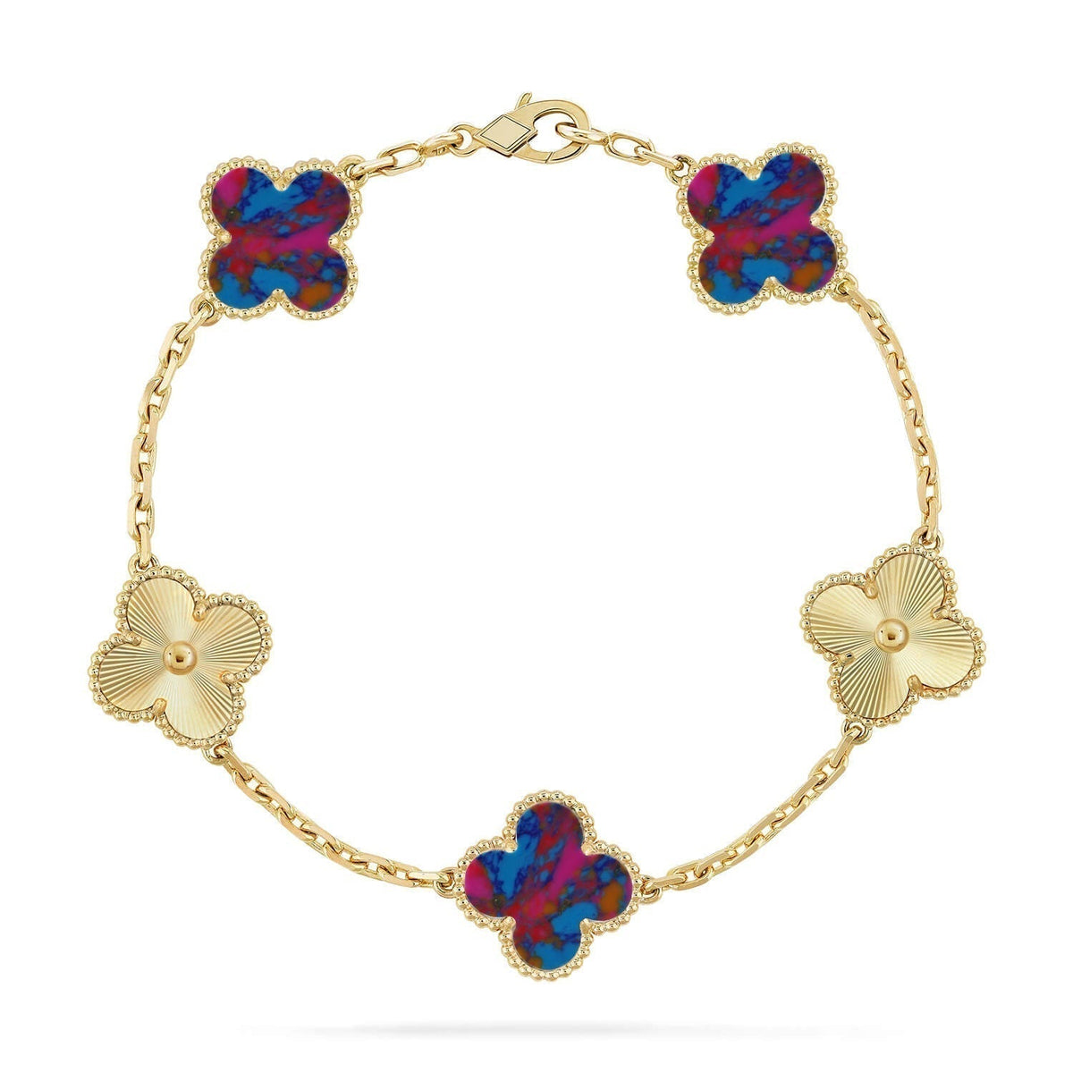 [⭐Veyra]CLOVER 5 MOTIF COLOR GEMSTONES BRACELET COLLECTION
