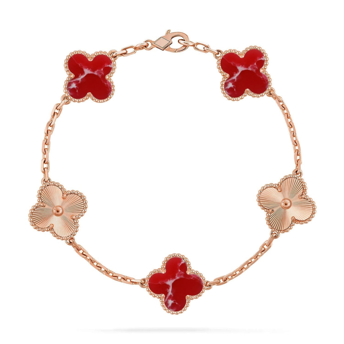 [⭐Veyra]CLOVER 5 MOTIF RED PATTERN BRACELET COLLECTION