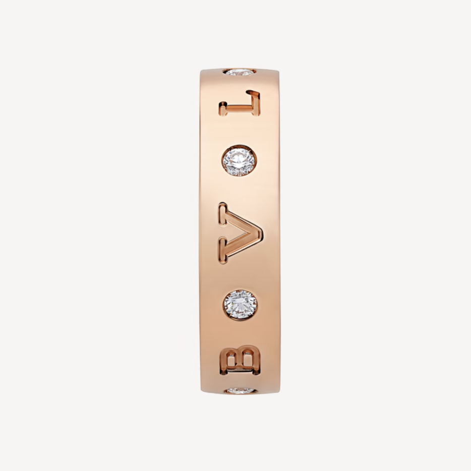 [⭐Veyra]ZERO 1 ESSENTIAL PINK GOLD BAND WITH DIAMONDS RING