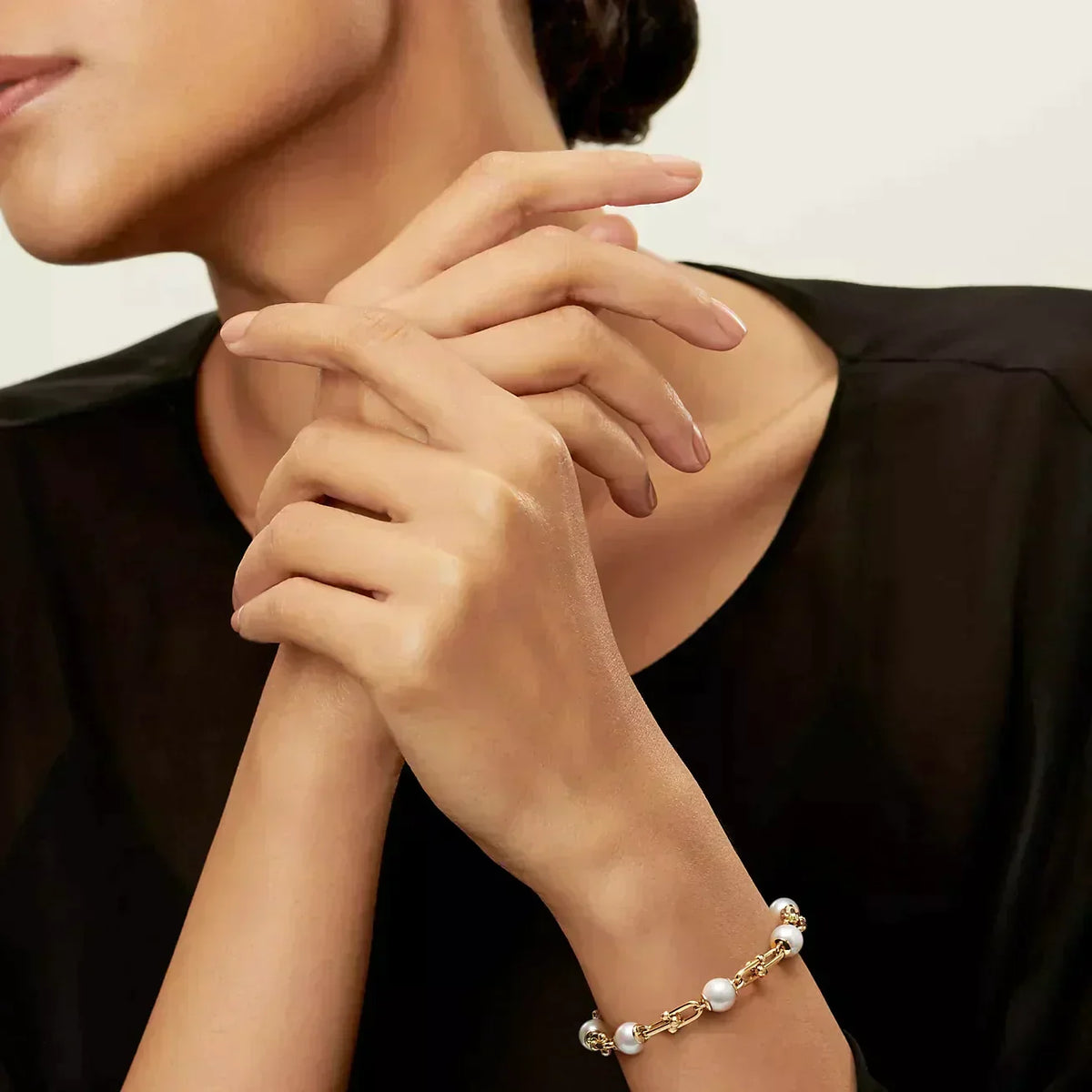 [⭐Veyra Jewels]LINK BRACELET GOLD WITH FRESHWATER PEARLS