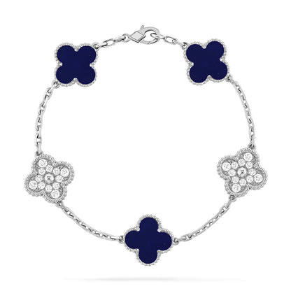 [⭐Veyra]CLOVER 5 MOTIF LAPIS LAZULI BRACELET COLLECTION