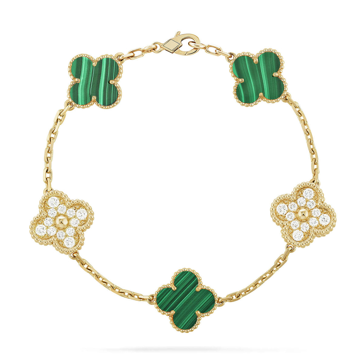 [⭐Veyra] CLOVER 5 MOTIF MALACHITE BRACELET COLLECTION