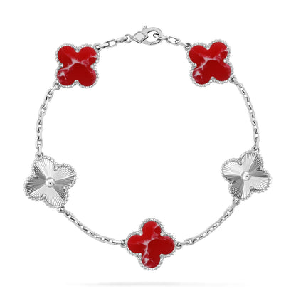 [⭐Veyra]CLOVER 5 MOTIF RED PATTERN BRACELET COLLECTION