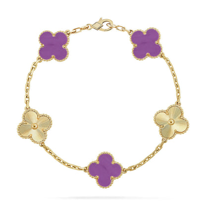 [⭐Veyra] CLOVER 5 MOTIF VIOLET BRACELET COLLECTION
