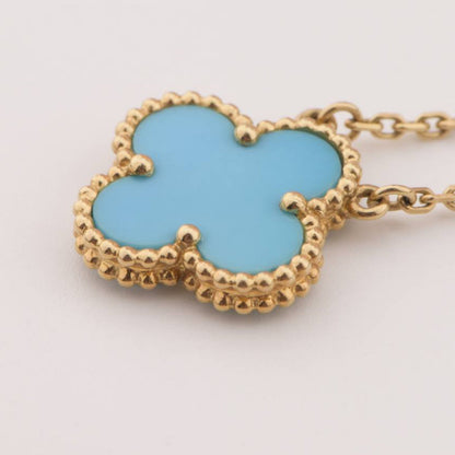 [⭐Veyra]CLOVER 15MM VINTAGE TURQUOISE NECKLACE
